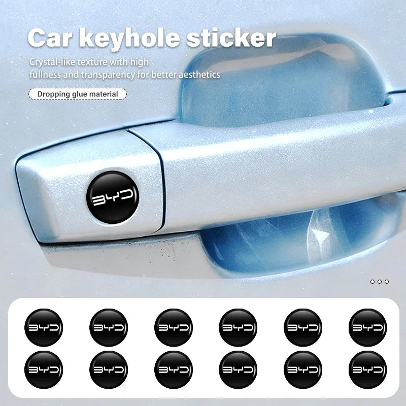 Autocollants de protection pour noyau de serrure de trou de serrure de porte de voiture, 8 pièces, pour BYD Tang MAX DMI Qin EV600 Han EV Yuan Song PLUS Pro
