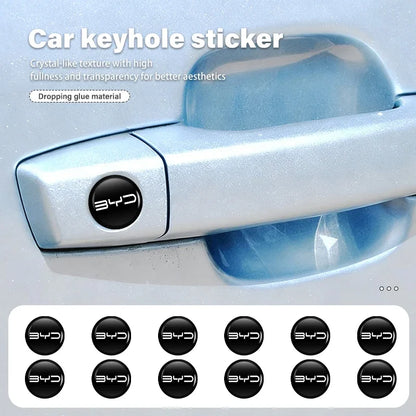 Autocollants de protection pour noyau de serrure de trou de serrure de porte de voiture, 8 pièces, pour BYD Tang MAX DMI Qin EV600 Han EV Yuan Song PLUS Pro