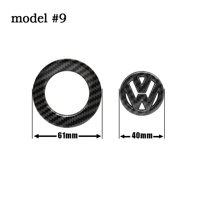 Autocollant emblème de volant de voiture ABS 40mm 61mm, pour Volkswagen VW GTI Polo Golf Caddy Jetta Sharan Passat Logo Badge accessoires