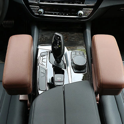 Leather Auto Car SUV Front Seat Side Gap Center Console Storage Box Organizer Pocket Adjustable Lifeable Armrest