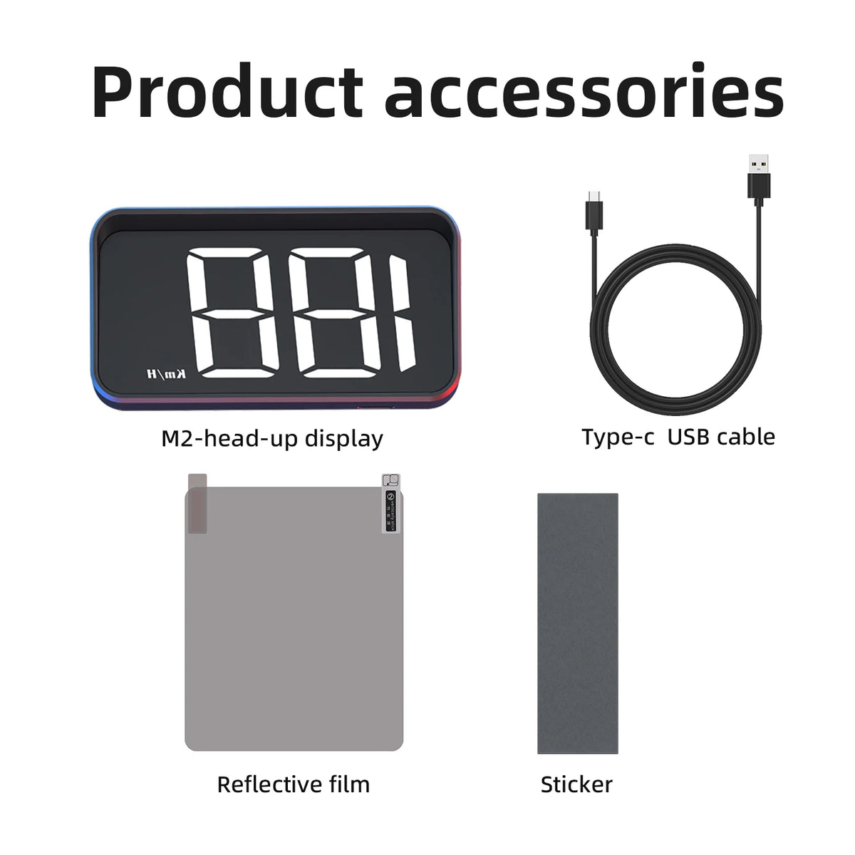 M2 GPS HUD affichage tête haute voiture compteur de vitesse universel KMH câble USB Plug & Play GPS & Beidou double système Satellite