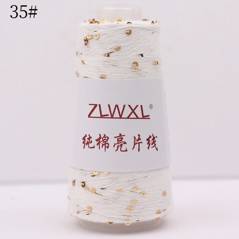   Блэк – fil de coton à paillettes, 100g, 800M, 3mm, décoration tricotée, crochet à la main, tricot jaune
