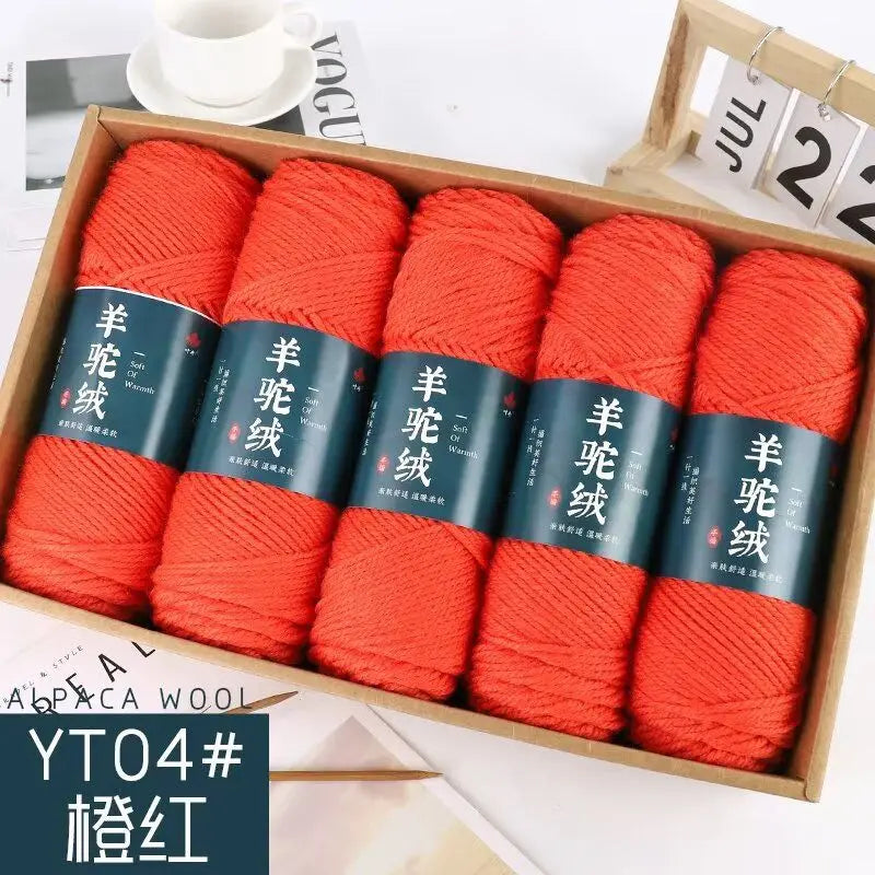 Fil de laine d'alpaga et cachemire, 500 g/ensemble, pour vêtements au Crochet, chapeaux, gants, moyennement épais, 3 plis, fil de laine tricoté à la main de haute qualité, gonflé