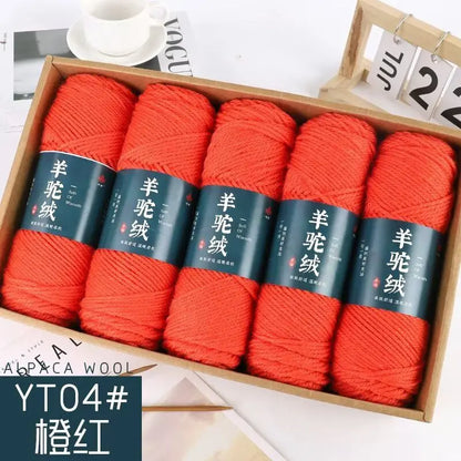 Fil de laine d'alpaga et cachemire, 500 g/ensemble, pour vêtements au Crochet, chapeaux, gants, moyennement épais, 3 plis, fil de laine tricoté à la main de haute qualité, gonflé