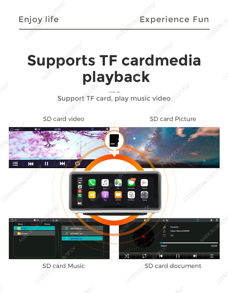 6.86 "/10.26'' contrôle Central universel écran tactile intelligent Support sans fil Carplay Android Auto BT WIFI SD AUX caméra de recul
