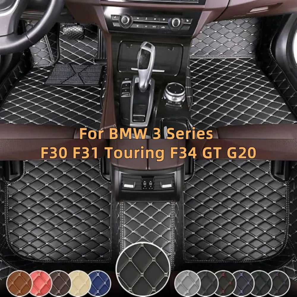 Tapis de sol en cuir personnalisé pour BMW Série 3, F30, F31, Touring F34, IGHTG20, 20-23, Couverture complète, Auto, Doublures de sol de luxe