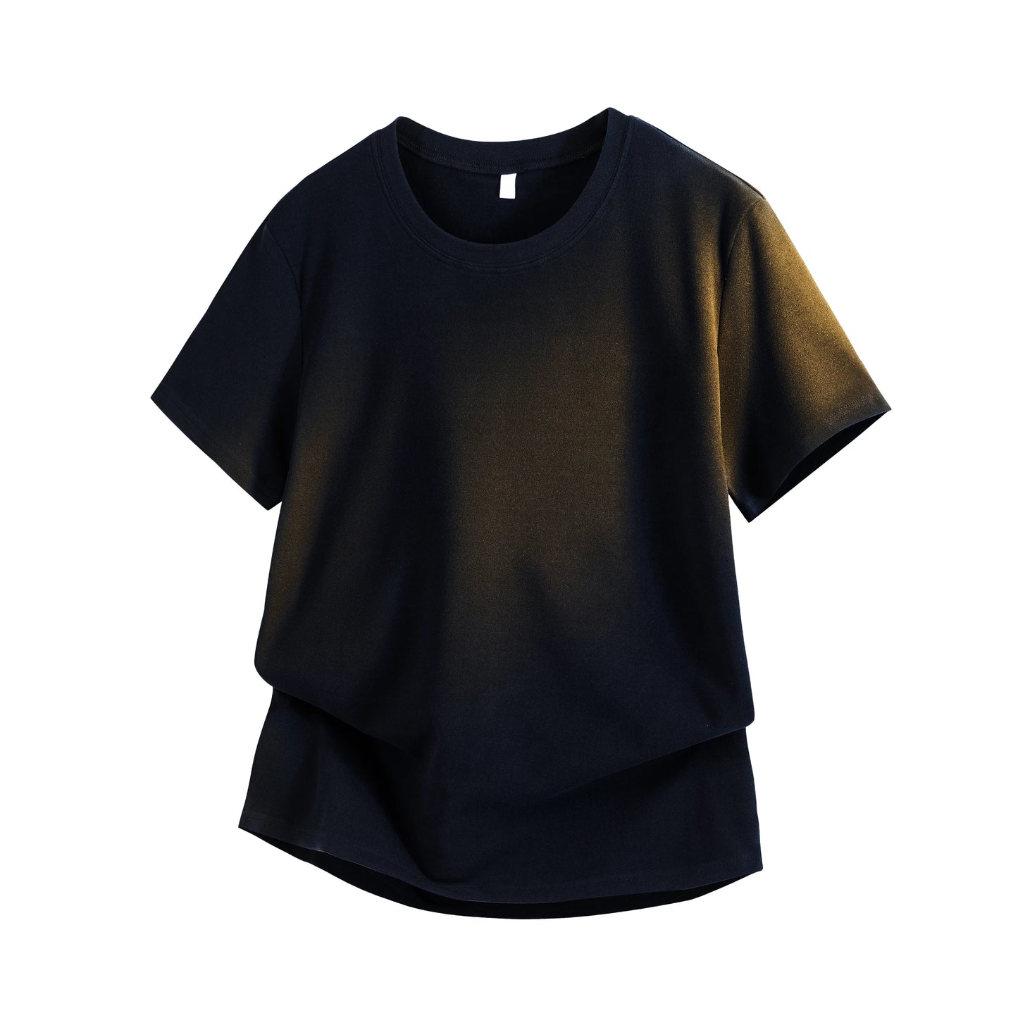 Silk-Matte Cotton Men's ort-Sve T-irt Busin Simple Summer Thin Ice Silk Loose Youth round Ne Trendy Versatile Top