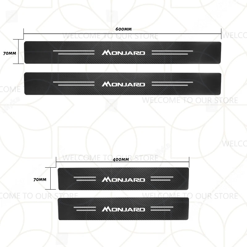 Autocollants de coffre en Fiber de carbone, 4/5 pièces, pour voiture Geely Zeekr LYNK & CO Azkarra Monjaro Atlas Pro Coolray Tugella, décor de seuil de porte