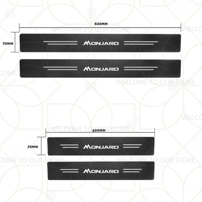 Autocollants de coffre en Fiber de carbone, 4/5 pièces, pour voiture Geely Zeekr LYNK & CO Azkarra Monjaro Atlas Pro Coolray Tugella, décor de seuil de porte