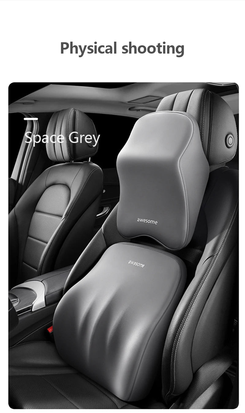 Appui-tête de soutien lombaire pour voiture, oreiller lombaire en mousse à mémoire de forme, oreiller universel doux pour le cou, coussin de siège de voiture