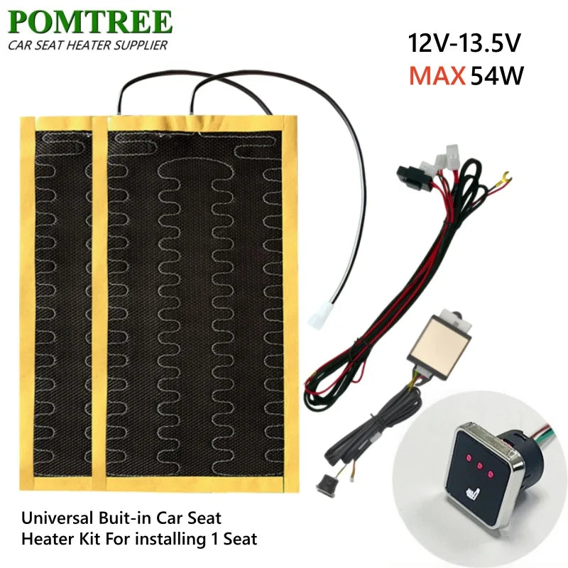 Nouveau Kit de chauffage de siège de voiture intégré adapté aux 1/2 sièges, 12V 2/4 pièces tampons chauffants universels en fil d'alliage 3 niveaux interrupteur chauffant à double commande