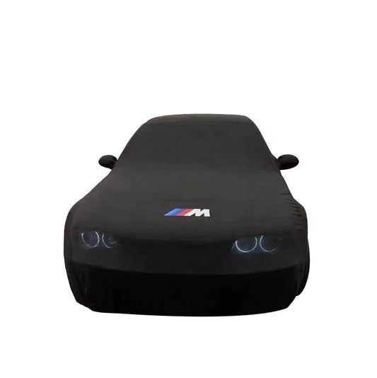 Housse de voiture élastique en Satin noir, Super douce, lavable, respirante, extensible, de haute qualité, pour intérieur, Anti-poussière