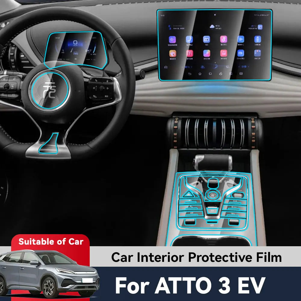Écran de contrôle central automatique pour la navigation GPS, TPU, film de protection intérieur anti-rayures, ATTO 3, EV, 2023, 2024
