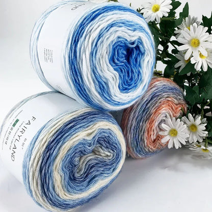 Fil à gâteau dégradé pour tricoter à la main, fil coloré au Crochet, Section moyenne et épaisse, fil arc-en-ciel en laine de coton teint, 100 g/pièce