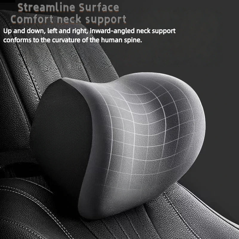 Oreiller cervical en mousse à mémoire de forme pour voiture, coussin de soutien lombaire pour le dos, appui-tête universel pour voitures, accessoires d'intérieur de voiture, fournitures de véhicule