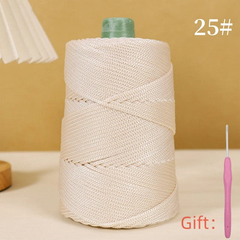 Corde légère au crochet, 250g, 3mm, fil creux cool au crochet, chapeau de soleil d'été, tricot à la main, fils épais, sac, coussin de chapeau