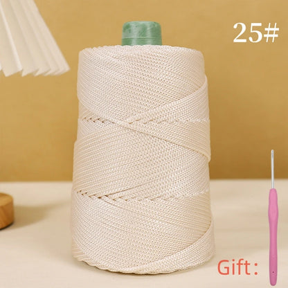 Corde légère au crochet, 250g, 3mm, fil creux cool au crochet, chapeau de soleil d'été, tricot à la main, fils épais, sac, coussin de chapeau