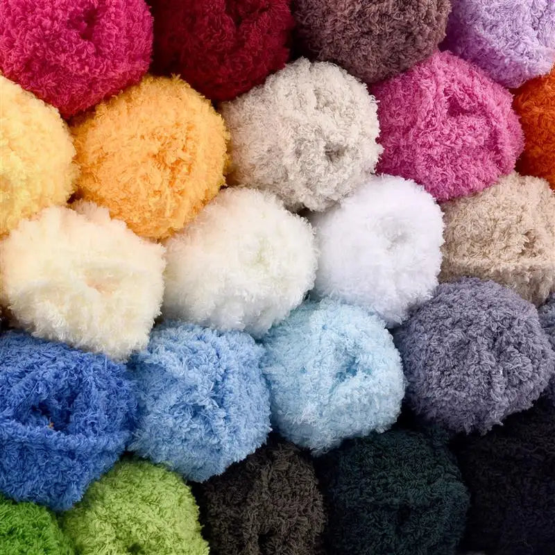 Fil Chenille doux et fin en velours de corail, 50g/paquet, fils de serviette pour tricoter, fil au Crochet, tricot à la main, poupées de bricolage