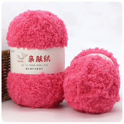 Fil Chenille doux et fin en velours de corail, 50g/paquet, fils de serviette pour tricoter, fil au Crochet, tricot à la main, poupées de bricolage