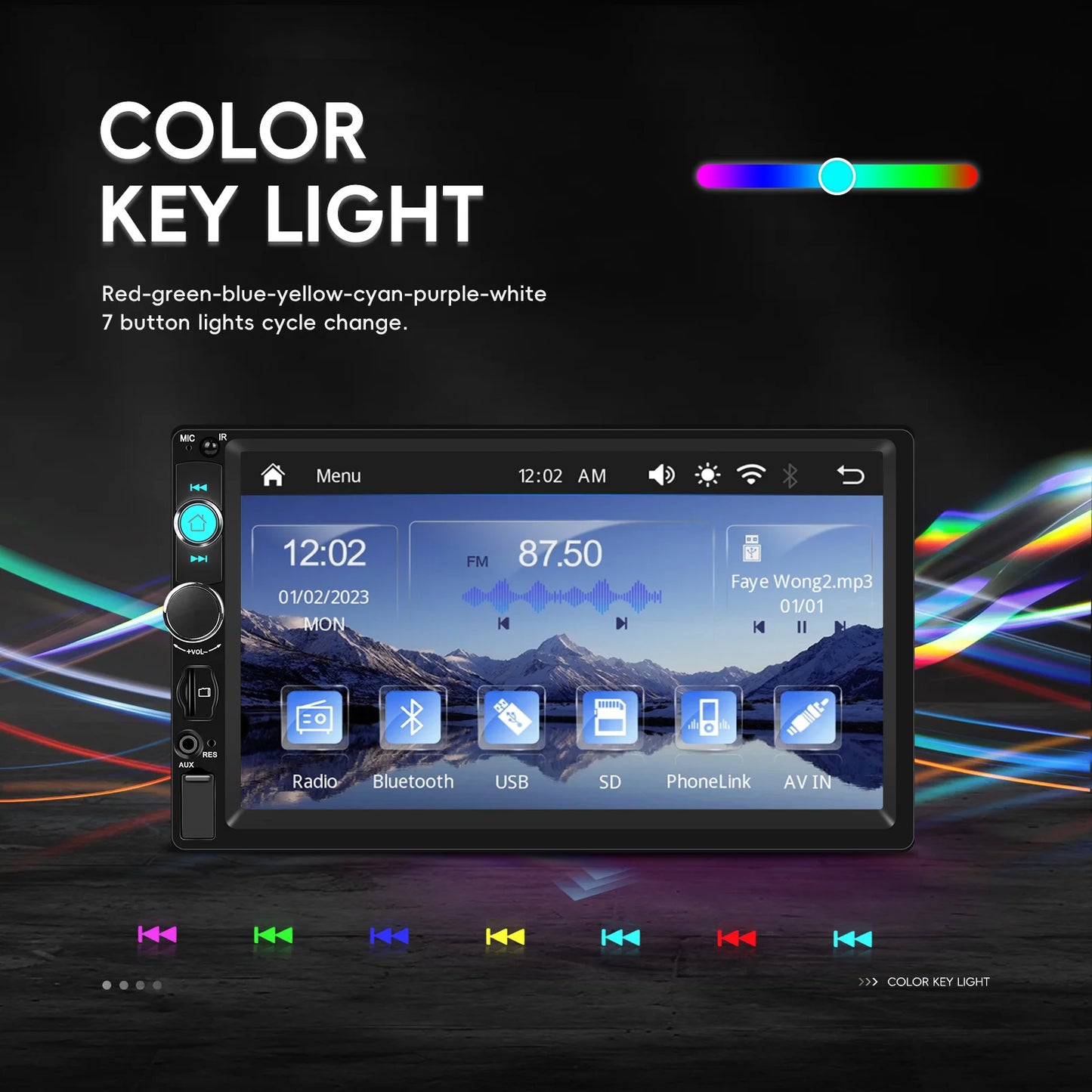 Lecteur multimédia MP5 Hikity universel 7 pouces 1 Din avec Carplay, prise en charge de Mnirrorlink, effets sonores EQ, BT, FM, USB, carte SD, autoradio