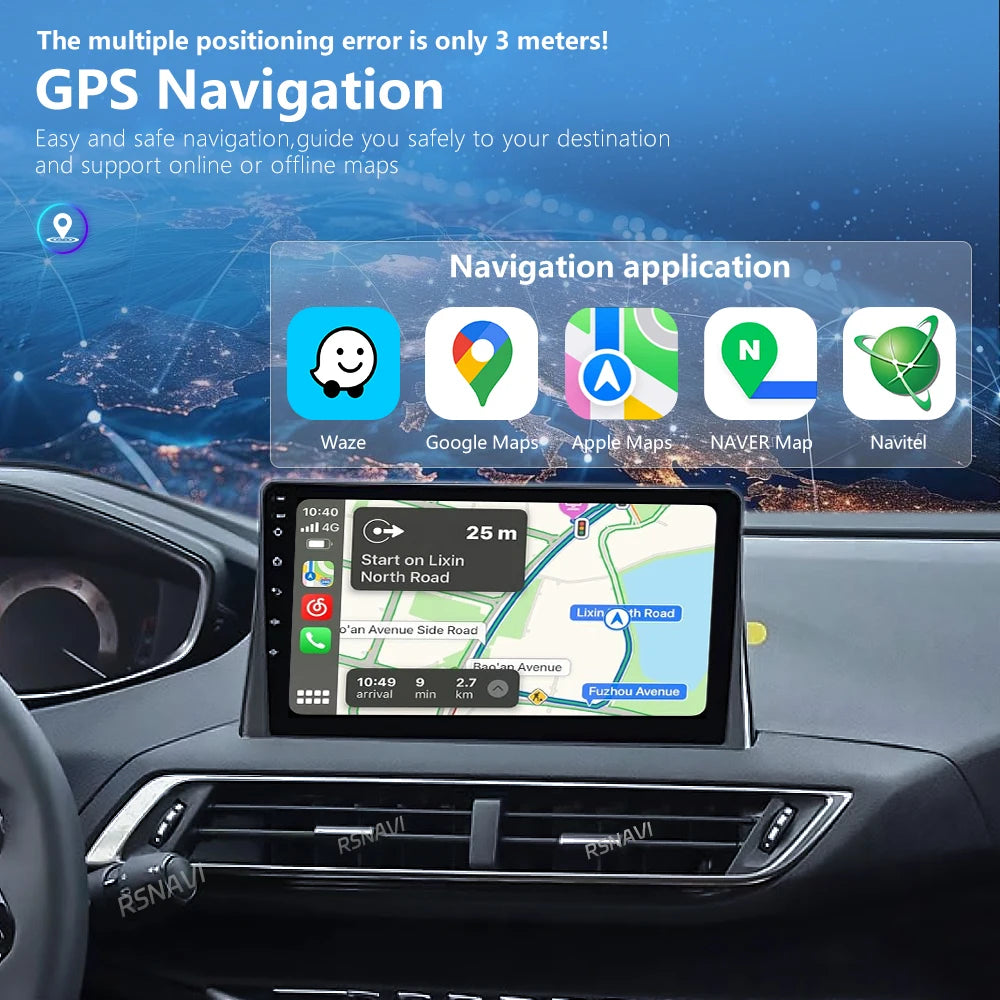 Android 15 Carplay Auto 2K écran autoradio multimédia lecteur vidéo pour Peugeot 5008 4008 3008 2017 - 2020 2din Autoradio stéréo