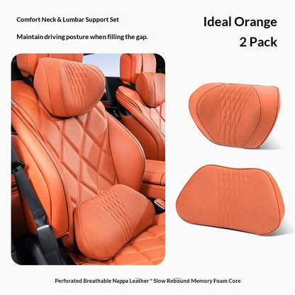 Coussin de nuque et de soutien lombaire pour voiture, universel toutes saisons, coussin lombaire respirant avec contour ergonomique pour la taille