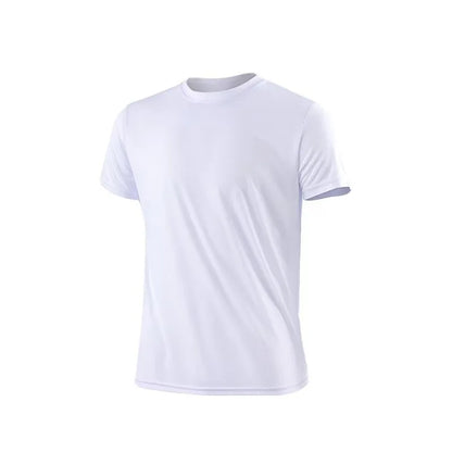 T-shirt de sport pour homme à manches courtes, séchage rapide, respirant, col rond, entraînement, exercice, sport, haut léger
