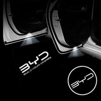 Projecteur d'ombre laser LED pour porte de voiture, lumière de logo, lumière de bienvenue, BYD, ATTO3, QIN, SONG Dock, 7, E6, tailles G, YUAN PLUS, 2 pièces
