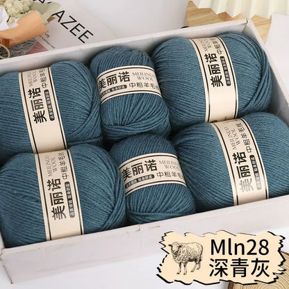 Fil de laine mi-épais pour chaussettes, tricot à la main, pull, pantalon, foulards, vêtements en cachemire mérinos, fil de Crochet doux pour bébé, 500 g/ensemble