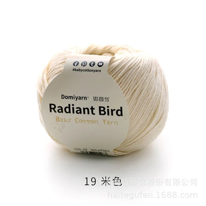 Fil de coton pur 100% biologique, fil pour bébé 50g pour tricoter, crochet et artisanat, crochet tissé à la main, pull, chapeau, fil d'écharpe