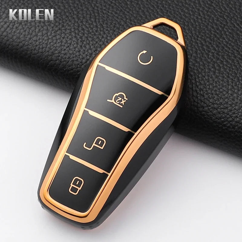 Pour BYD Song Plus Atto 3 Han EV Tang DM Qin joint dauphin mode TPU voiture clé housse protégée porte-clés Fob accessoires