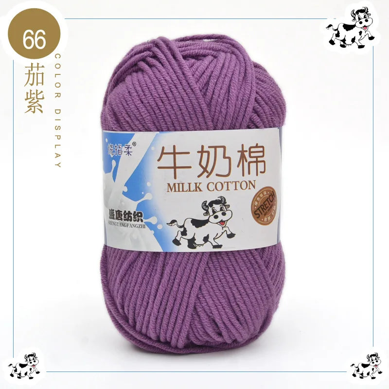 Fil à tricoter en coton au lait, 5 brins, 50g, pour bricolage de sacs de poupée, fil, écharpe, chaussettes