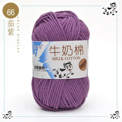 Fil à tricoter en coton au lait, 5 brins, 50g, pour bricolage de sacs de poupée, fil, écharpe, chaussettes