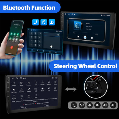 ESSGOO 7"/9"/10“ 2 DIN Android 14 8-Core 6+128G Autoradio Sans Fil Apple Carplay Android Auto GPS Navigation Bluetooth AM FM RDS WIFI Écran Tactile QLED 4G LTE USB Mirror Link Equalizer Commande au Volant
