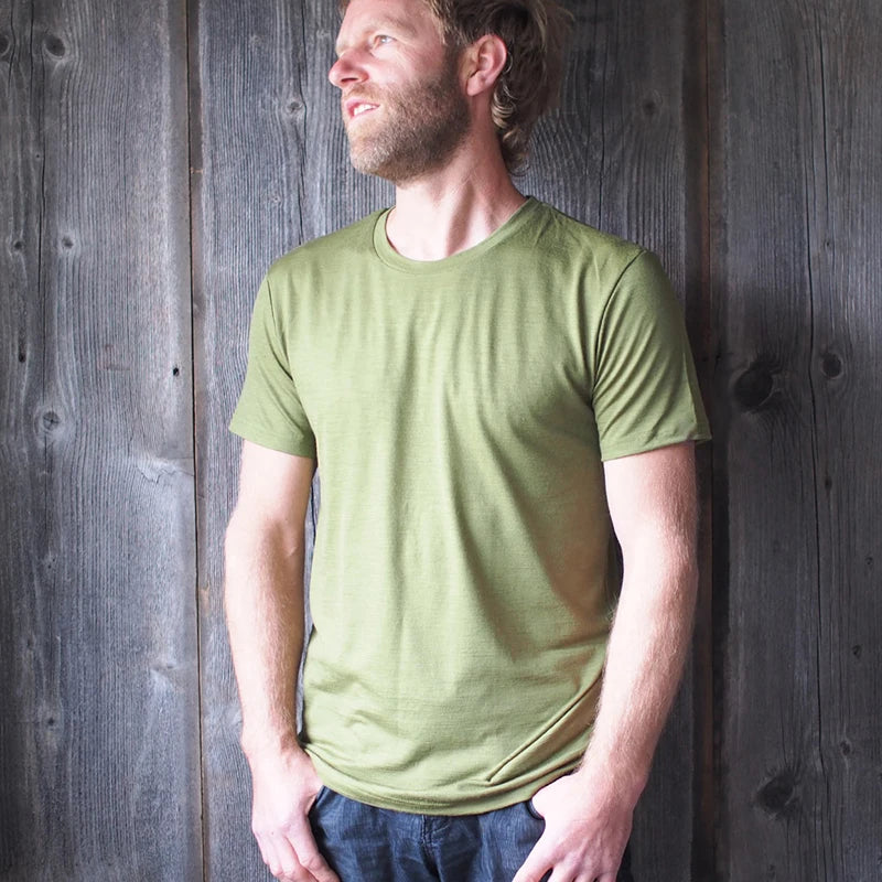 T-Shirt avec couche de Base en laine mérinos pour hommes, 180GSM, évacuant l'humidité, respirant, séchage rapide, Anti-odeur, taille ASIA