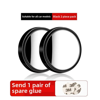 Miroir d'angle mort convexe à cadre rond, 2 pièces, sécurité de conduite, grand angle à 360 degrés, rétroviseur transparent réglable, accessoires de voiture