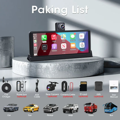 Srnubi 10.26 ''4K ADAS Dashcam voiture DVR Android Auto Carplay écran automobile système Intelligent enregistreur vidéo moniteur rétroviseur