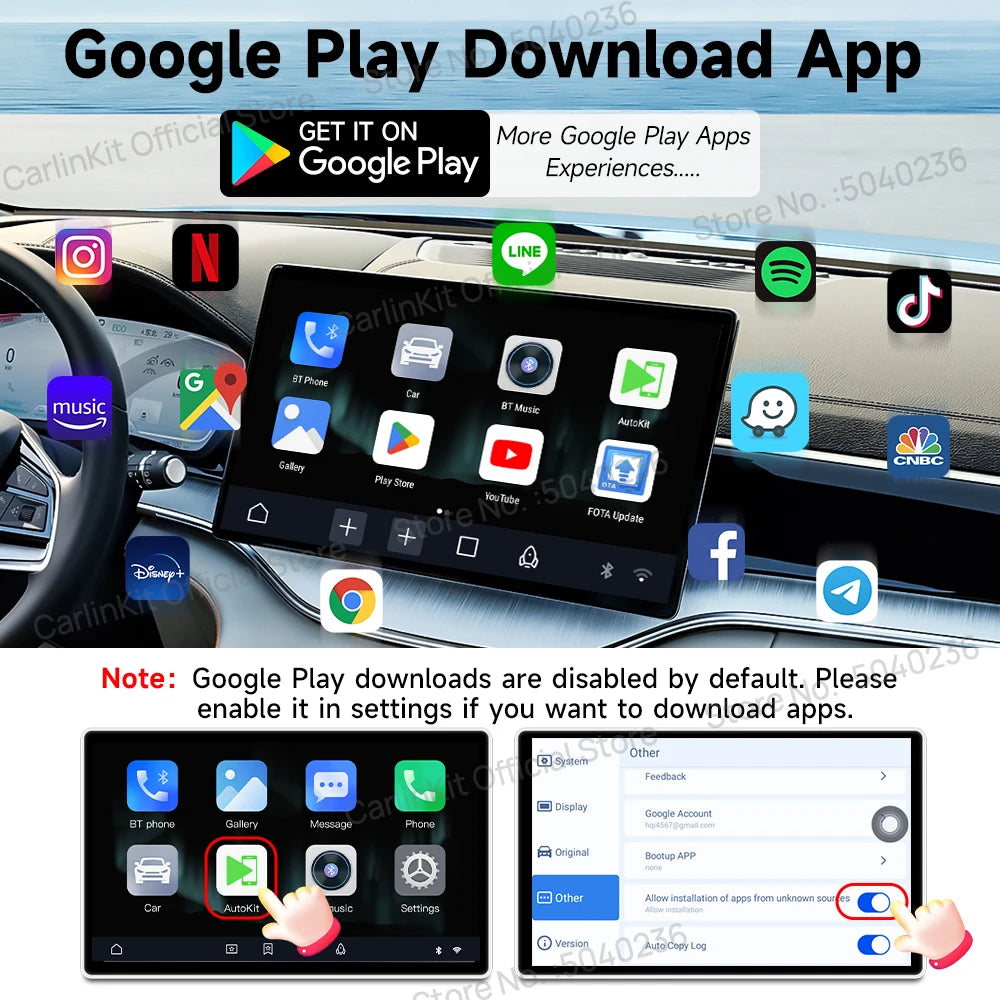 CarlinKit Android TV Box CarPlay Ai Box يدعم نتفليكس IPTV متجر جوجل بلاي لاسلكي CarPlay و Android Auto Box اتصال تلقائي