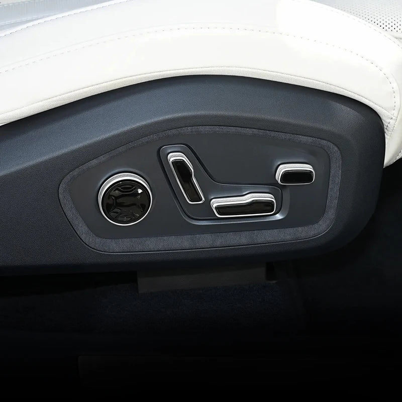 Pour ZEEKR 001 2026 rafraîchie, 001 Max Ultra, Alcan tara panneau de réglage du siège de rangée avant cadre métallique autocollant de garniture accessoires de voiture