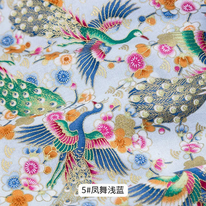 Tissu bronzé Kimono japonais 50x145cm, tissu en coton imprimé fleurs de cerisier Sushi, matériaux de bricolage, accessoires de Patchwork pour la couture