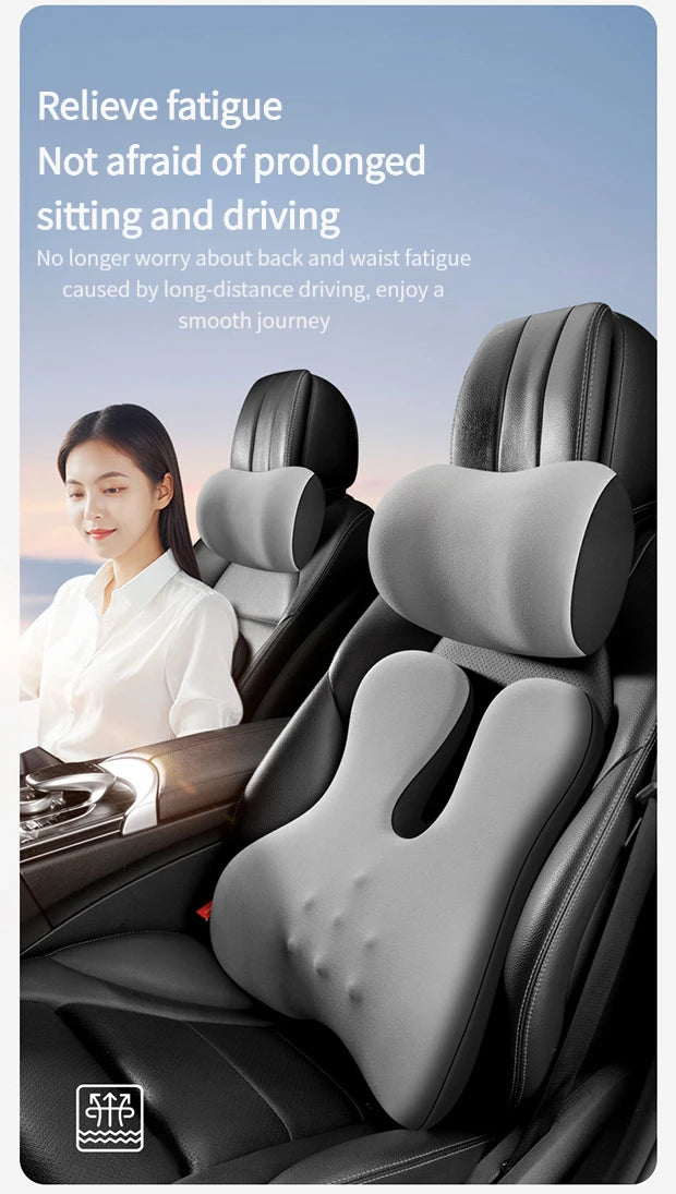 Appuie-tête de voiture, support lombaire, coussin de siège de voiture, coussin lombaire, oreiller chauffant électrique pour voiture, oreiller de protection du cou
