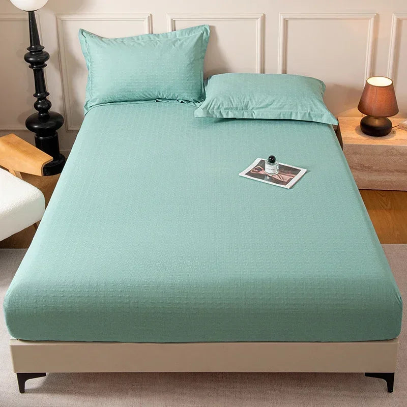 Housse de matelas unie douce pour la maison, drap-housse avec bande élastique pour lit simple, double, king, queen 90/120/150/180/200CM