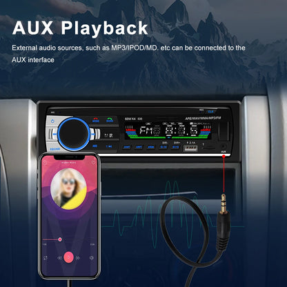 Camecho-Autoradio stéréo 1Din, Bluetooth, lecteur MP3, audio FM numérique, musique, USB, SD, entrée AUX, tableau de bord, limitation universelle