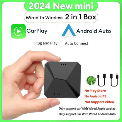 Android 13 Carplay Box, Smart TV Box sans fil, système intelligent de voiture, prise en charge WiFi, Netflix prometteur, Auto, 2G + 32G, 2024