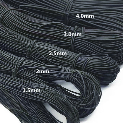 3/5/10/15 M/rouleau nouveau 3.0mm noir blanc bandes élastiques rondes cordon élastique en caoutchouc corde de haute qualité couture vêtement artisanat pour bricolage Jewe
