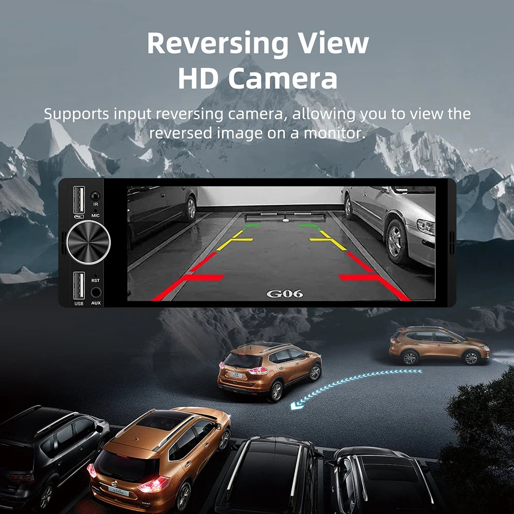 Autoradio Audio 1Din universel 6.36 pouces lecteur vidéo multimédia de voiture IPS HD écran USB/type-c Charge prise en charge BT FM USB AUX Cam