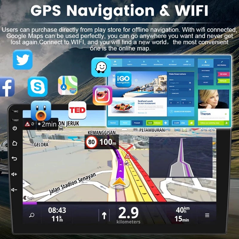 7/9/10 pouces universel Android 13 Autoradio 64G Autoradio android 2 Din autoradio GPS BT Central multimédia systèmes de voiture intelligente