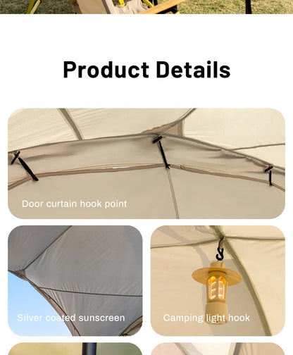 Tente dôme extra large Sonuto, gazebo de camping pop-up avec moustiquaire, protection solaire imperméable, pavillon pour fête en plein air