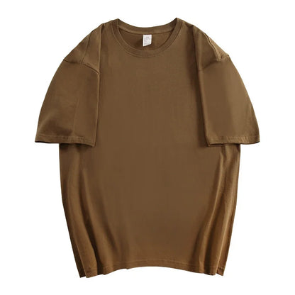 100% coton hommes femmes été T-shirt ample à manches courtes décontracté basique T-Shirt col rond couleur unie respirant unisexe hauts