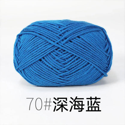 Fil de Lanas teint en coton au lait, 86 couleurs, 4 plis, pour bébé, chapeau, écharpe, pull, poupées, artisanat fait à la main